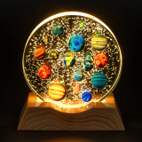 Нічник плоский скляний Багато планет 8 см