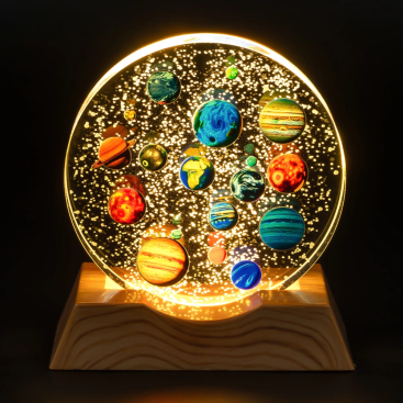 Нічник плоский скляний Багато планет 8 см - Купити