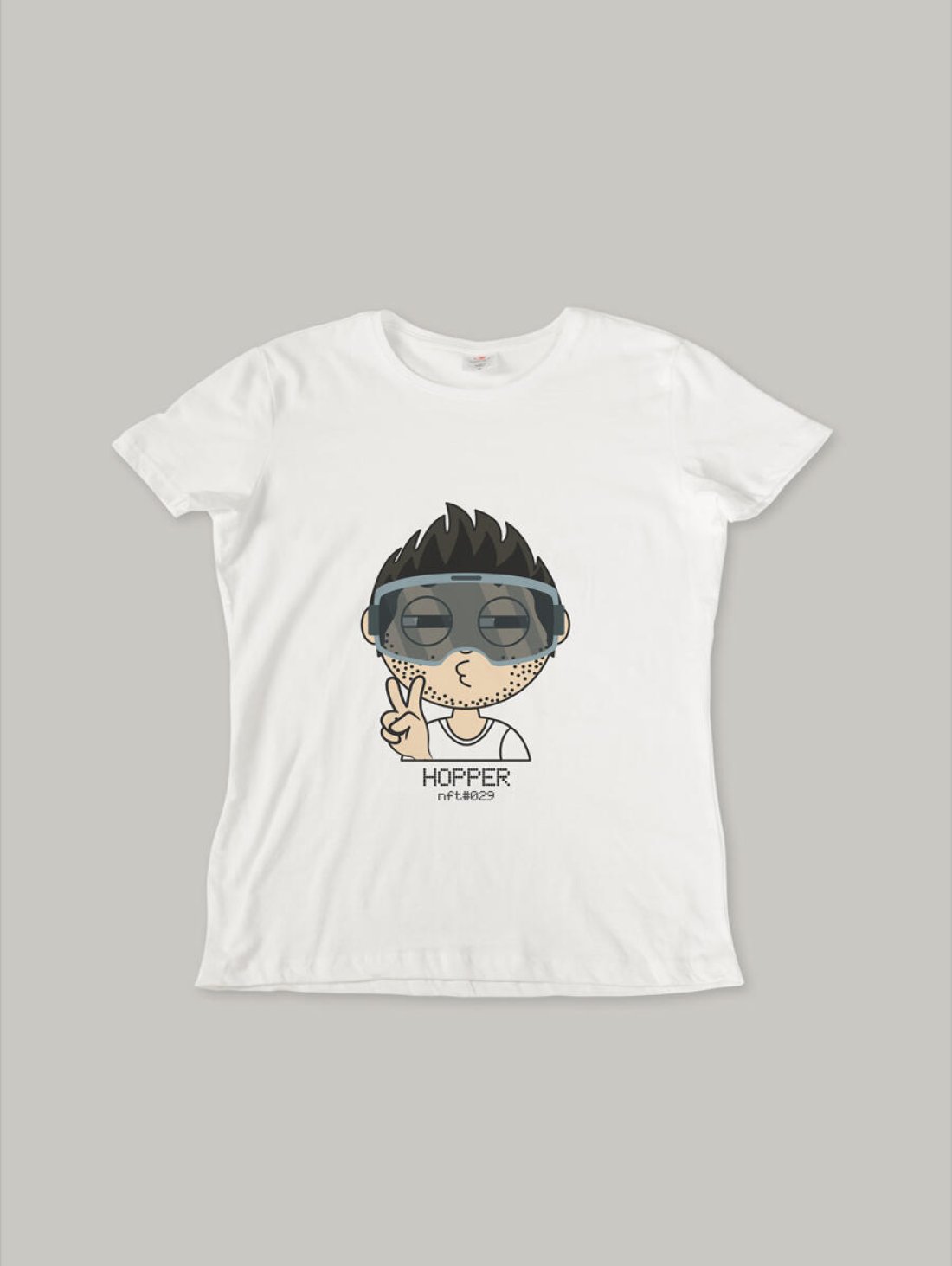 Чоловіча футболка, біла з принтом аватара Hopper 029 - Купити