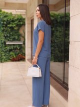 Жіночий костюм oversize з натуральної тканини INNOE 210368-3 Джинс