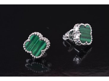 Cережки у стилі Van Cleef із малахітом - Купити