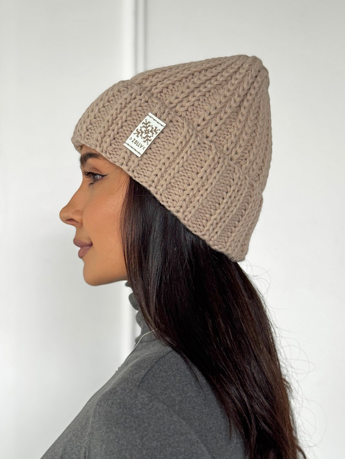 Тепла шапка з м’якої пряжі крупної в’язки INNOE 950234-1 Фрез