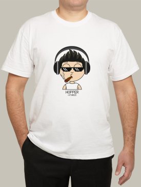 Чоловіча футболка, біла з принтом аватара Hopper 028 - Купити