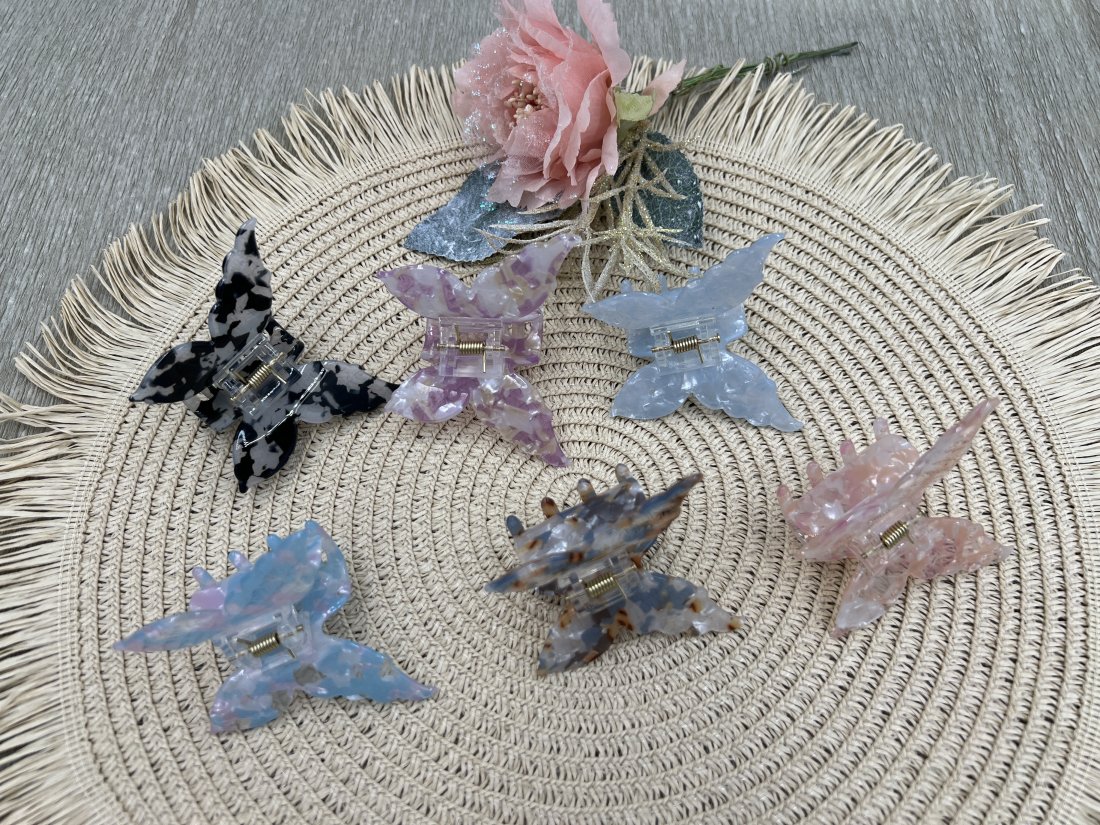 Краби для волосся метелик. Французький пластик. 6cм.