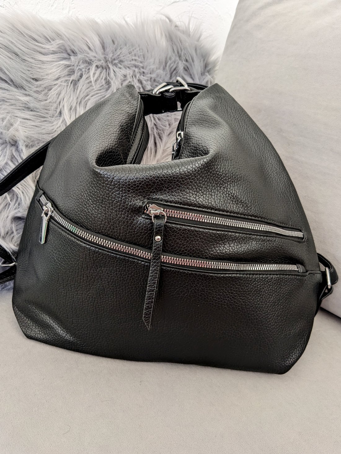 Сумка-рюкзак на блискавках для міського стилю INNOE 350014-1 Чорний - Купити