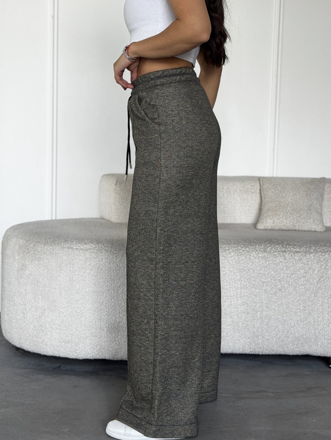 Теплі штани палаццо INNOE 300031-1 Сірий срібло