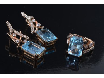 Гарнітур із топазами октагон - Купити