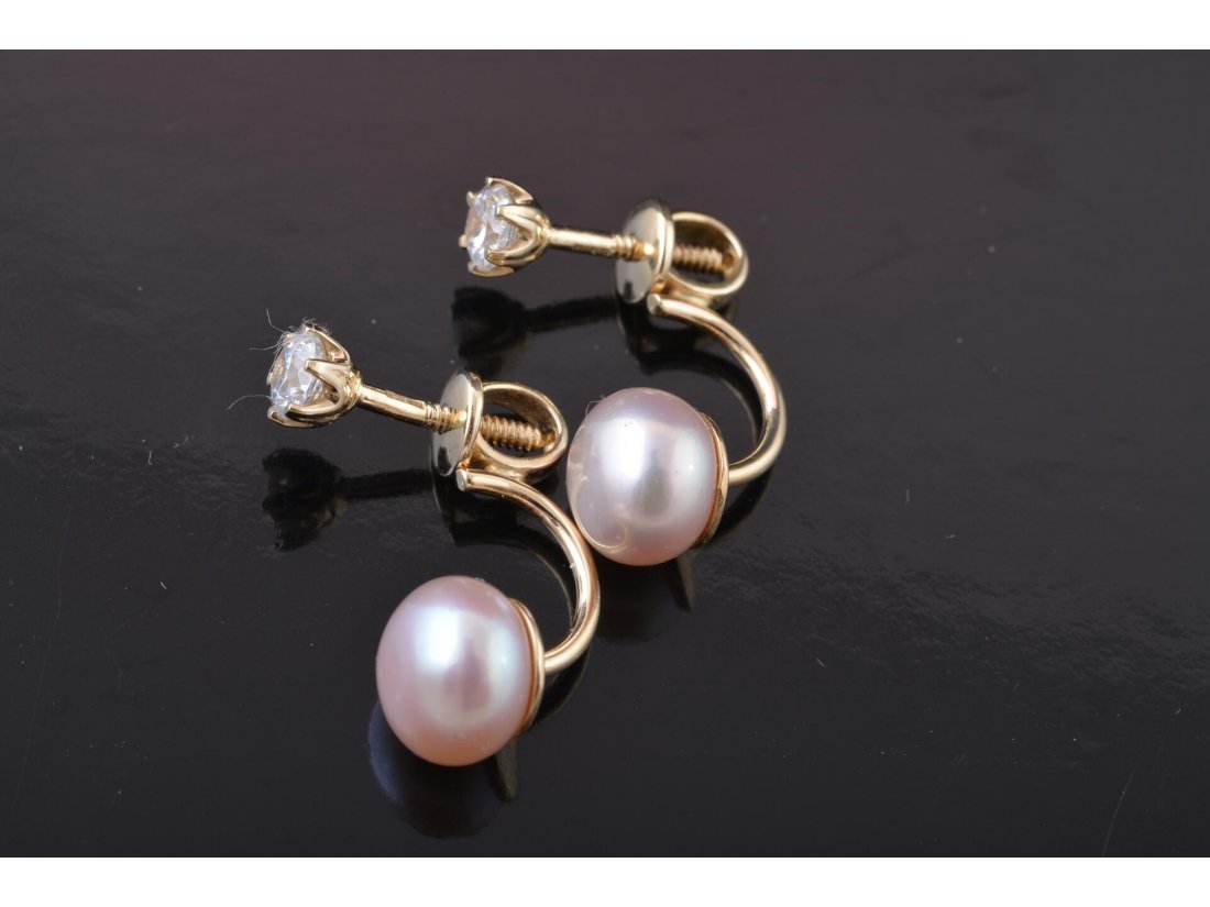 Сережки &quot;Матрьошки&quot; із перлинами - Купити