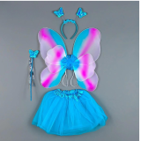 Карнавальний набір метелика зі спідницею блакитний