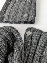 Жіночий стильний в’язаний комплект — шапка та шарф INNOE 950504-1 Чорний