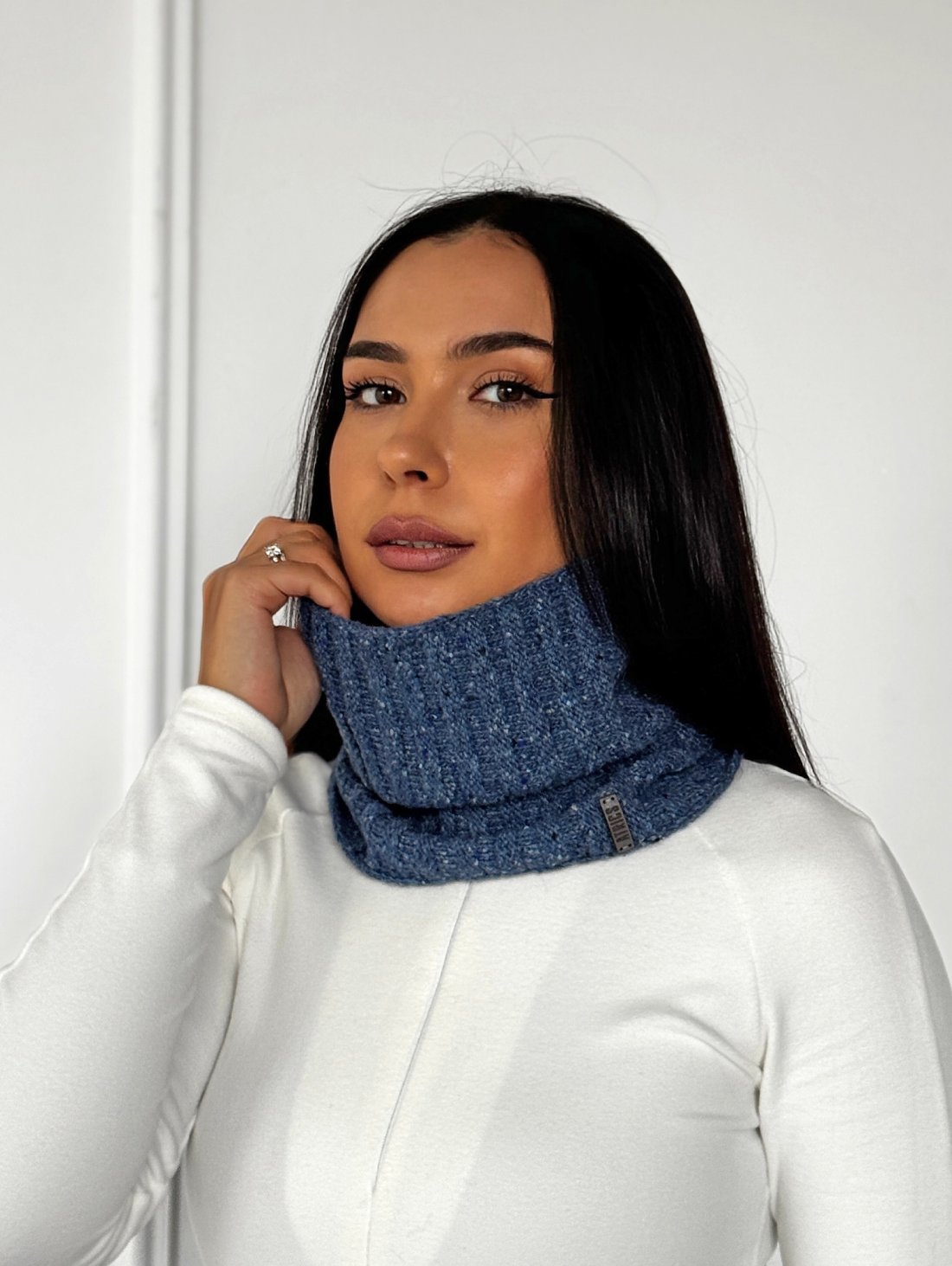 Теплий жіночий снуд-бафф INNOE 950642-1 Блакитний