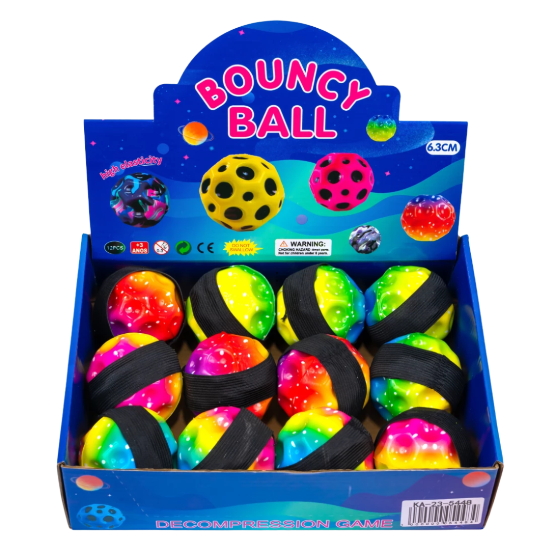 М'ячик стрибунець на гумці Космос 6,3 см