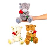 М'яка іграшка Ведмедик Теді з трояндою 20 см