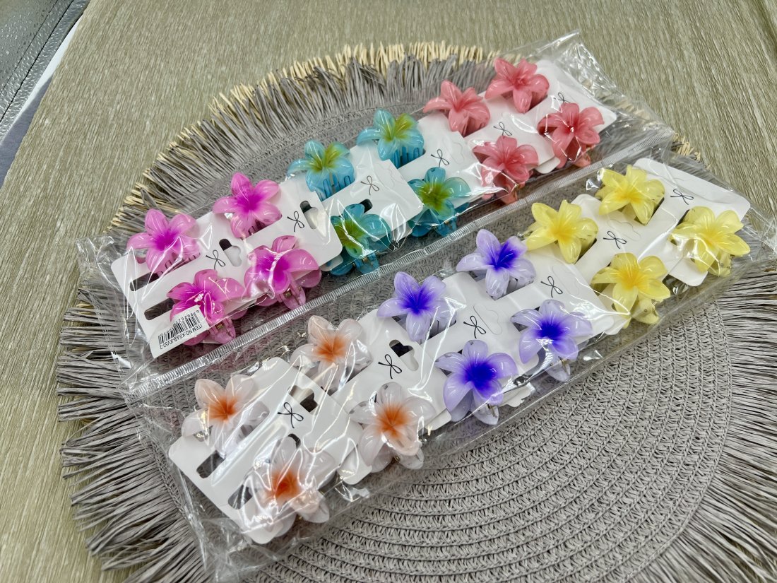 Краби для волосся кольорові, глянець. 4 см - Кристалік