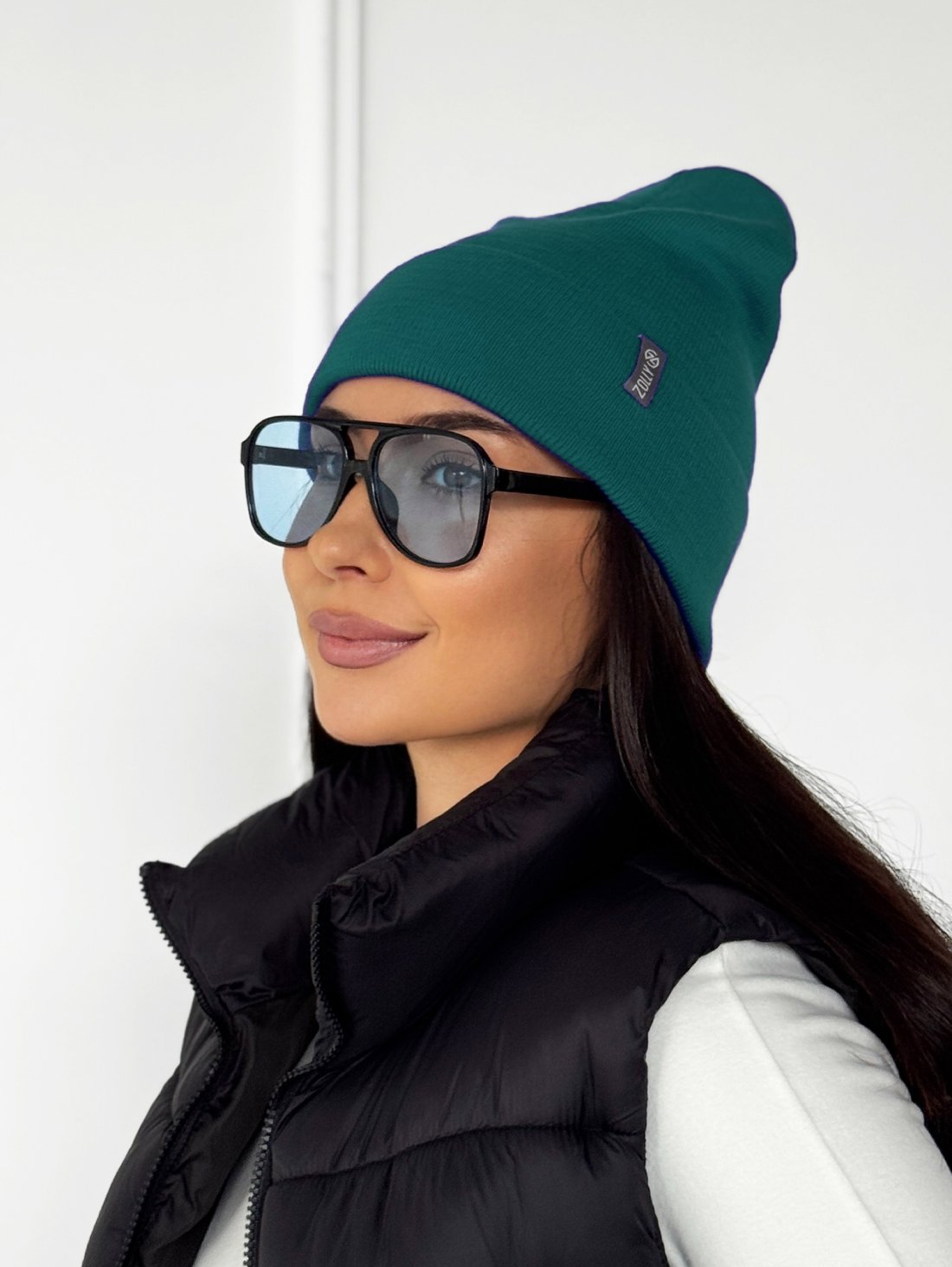 Модна подвійна жіноча шапка INNOE 950118-1 Темно-зелений