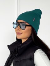 Модна подвійна жіноча шапка INNOE 950118-1 Темно-зелений