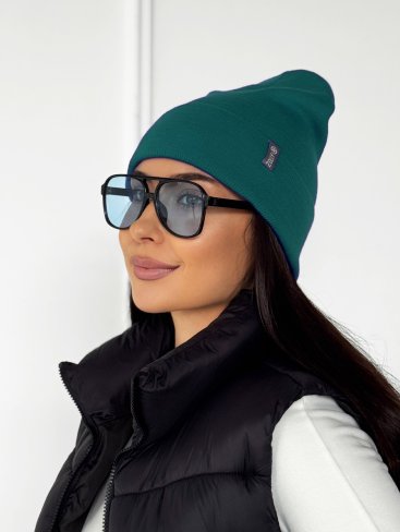 Модна подвійна жіноча шапка INNOE 950118-1 Темно-зелений - Купити