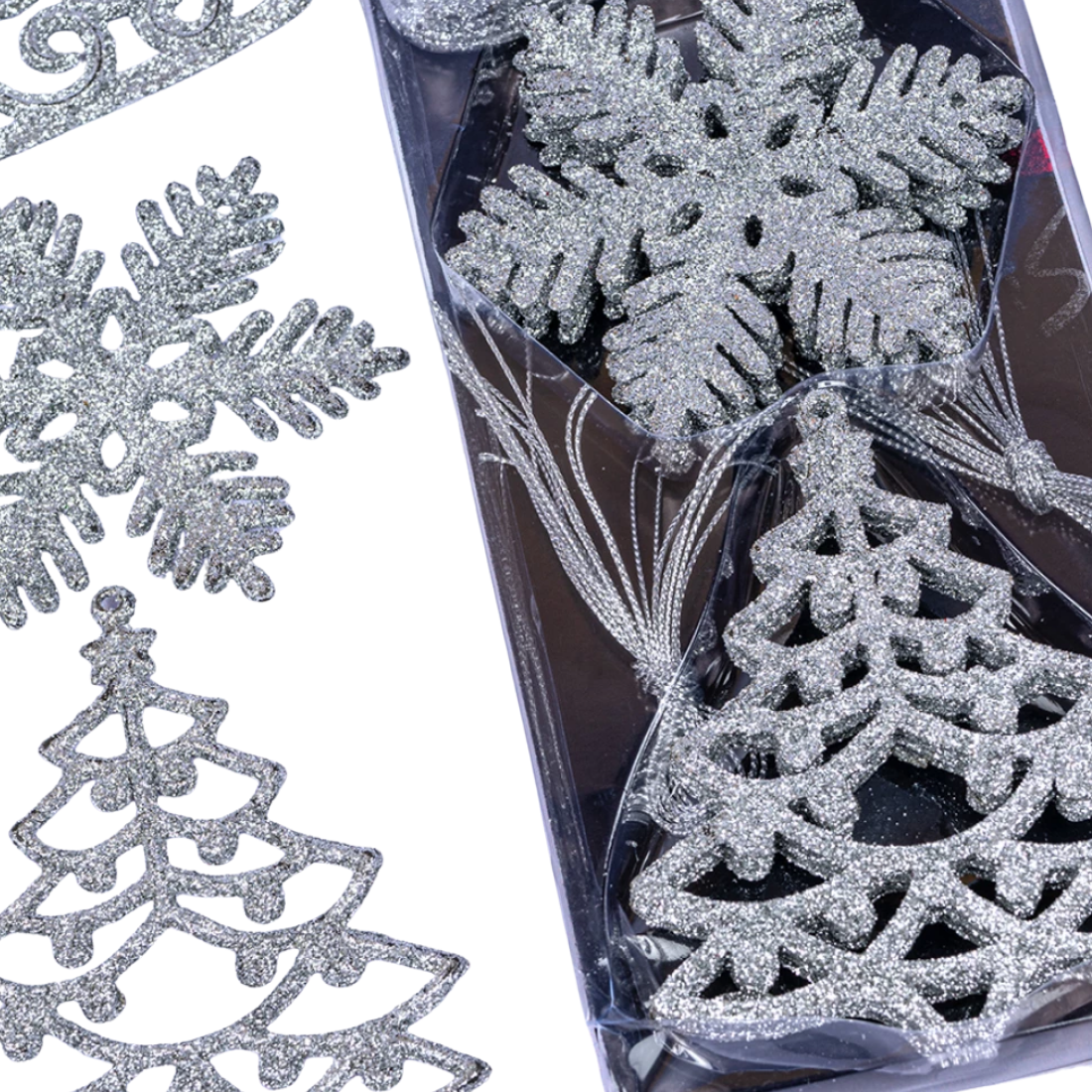 Новорічні прикраси підвіска Казка 8 см., 24 шт - Pobut