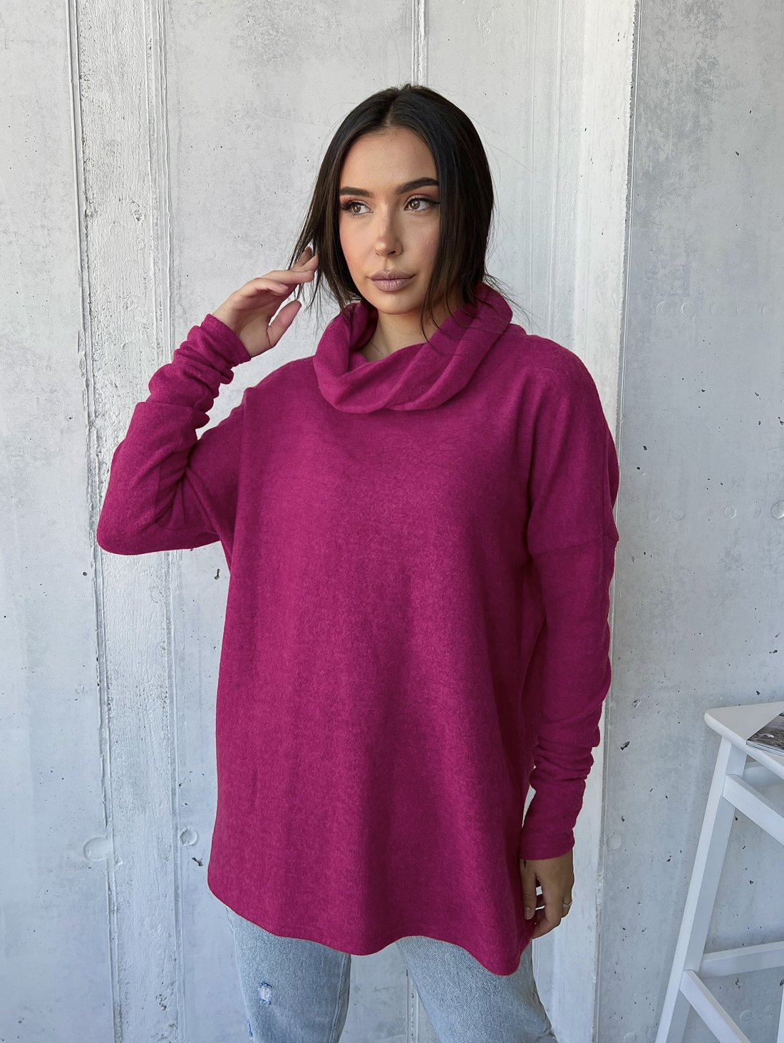 Туніка вільного силуету 230222-3 Малиновий - Купити