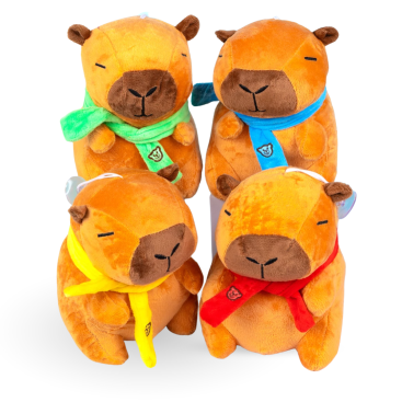 М'які іграшки Капібари в шарфиках 16 см - Купити