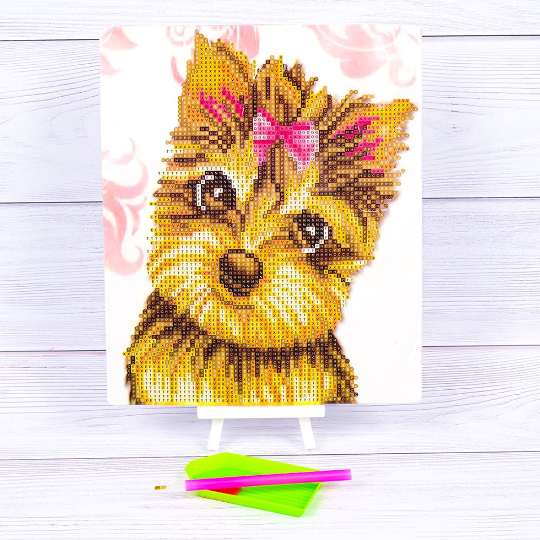 Алмазна мозаїка Собачка з Бантиком 21*25 см