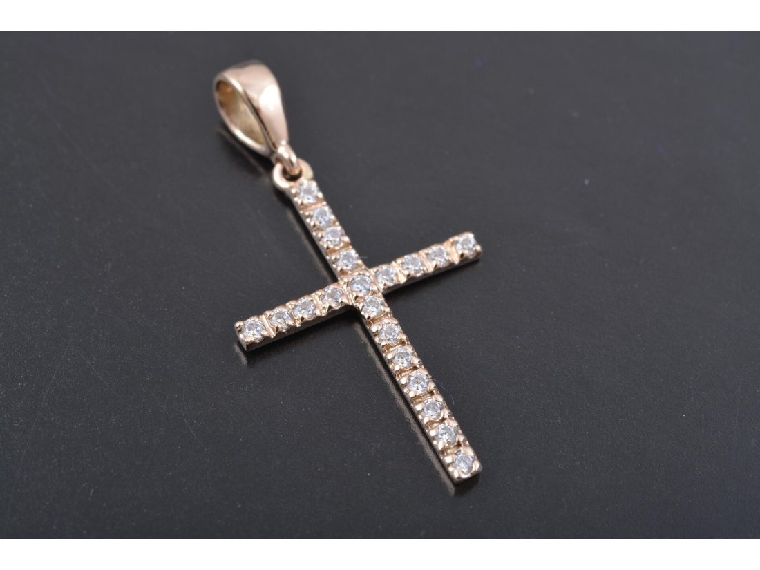 Тоненький хрестик із камінням - Багира