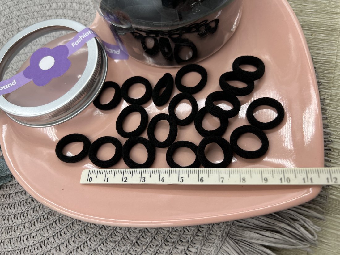 Резинки для волосся. 1,5см. чорна - Кристалік