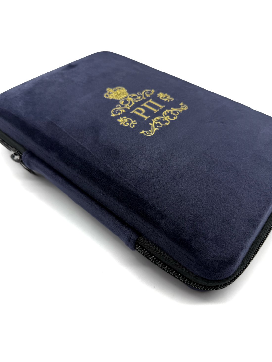 Подарунковий бокс з капцями та мішечком синього кольору з нанесенням особистих ініціалів золотого кольору - Купити