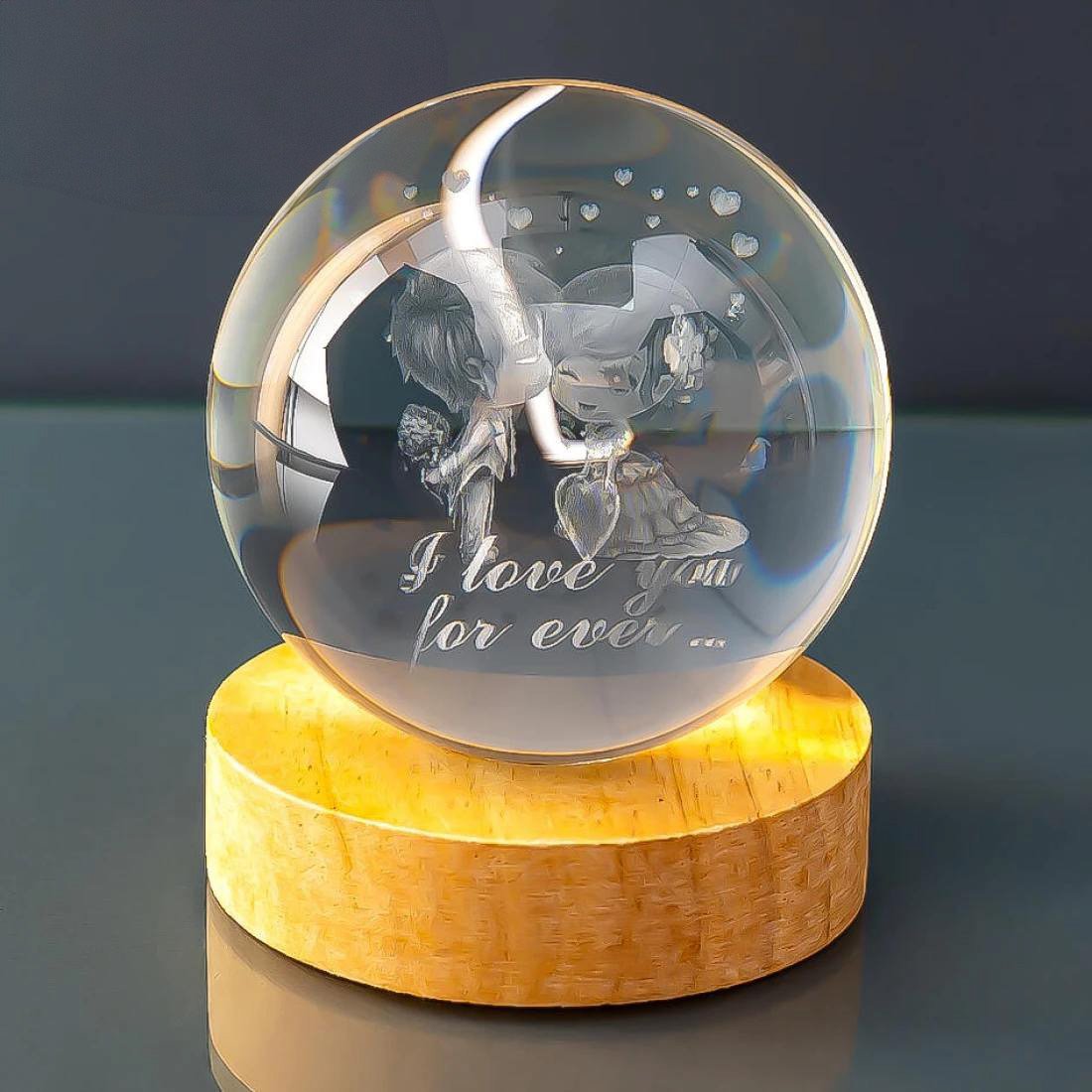 Нічник скляна куля Love 8 см - Pobut