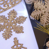 Новорічні прикраси підвіска Блиск 8 см., 24 шт - Pobut