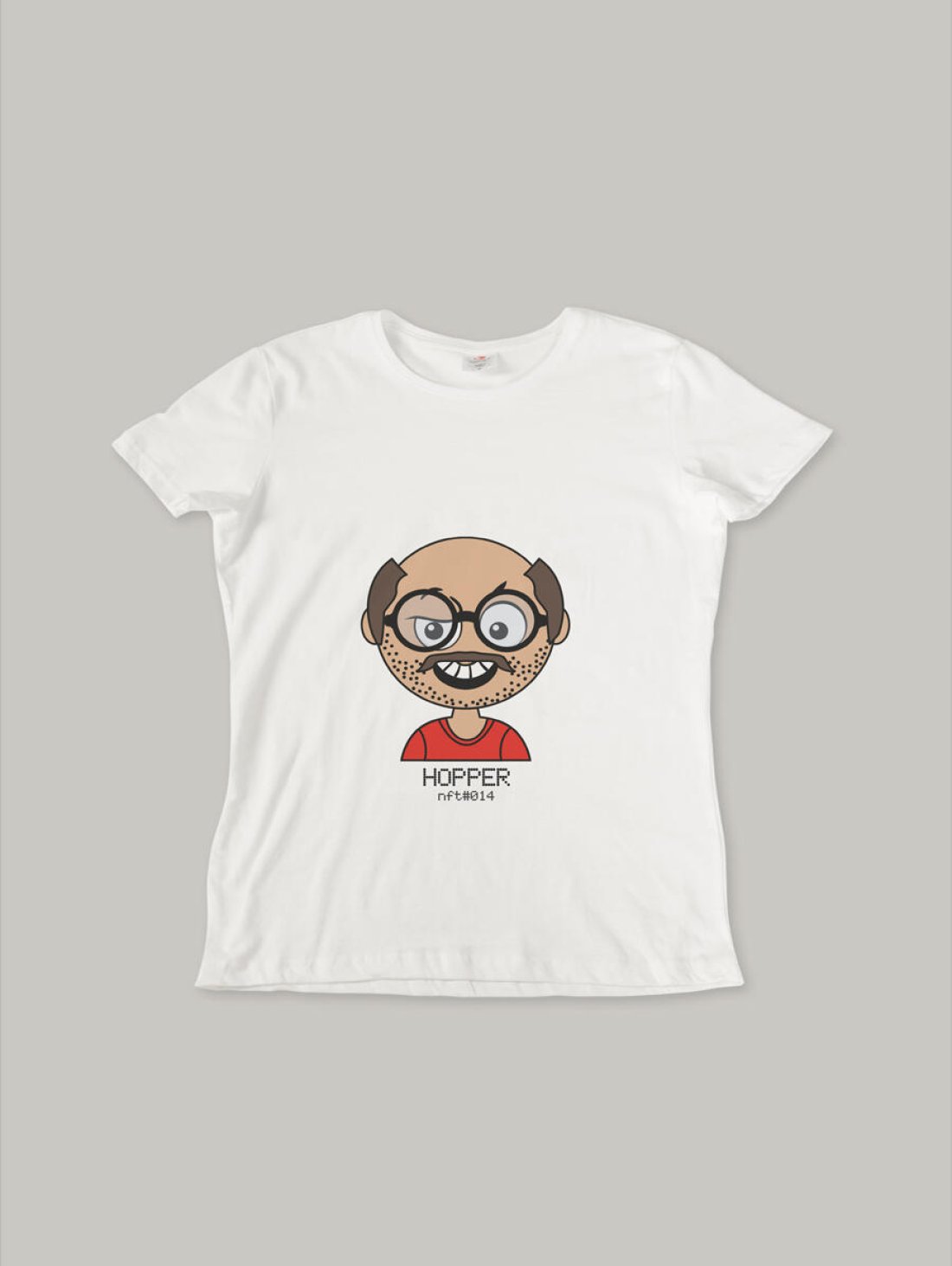 Чоловіча футболка, біла з принтом аватара Hopper 014 - Купити