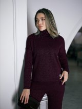 Утеплений жіночий костюм із хомутом та брюками INNOE 210366-1 Вишневий - Innoe