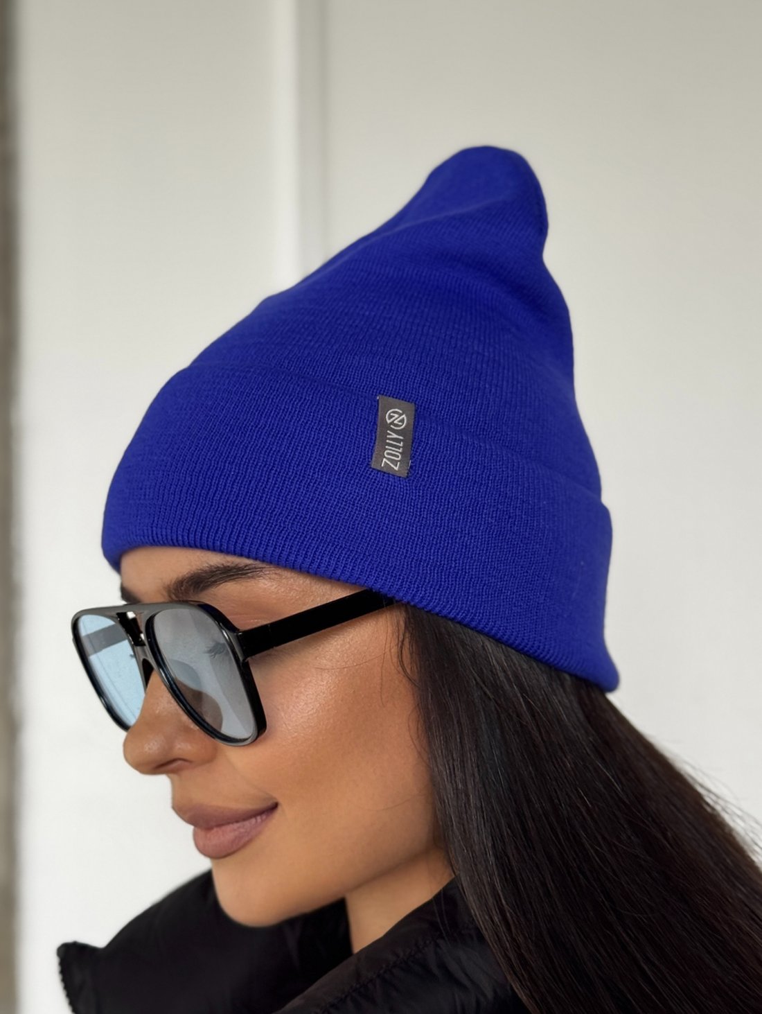 Яскрава модна шапка в'язана універсальна INNOE 950118-1 Лазур