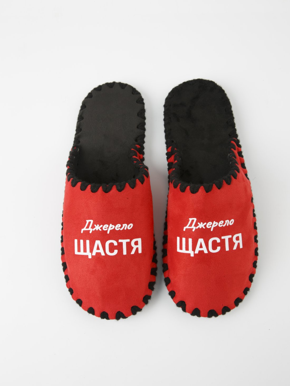 Червоні домашні капці Класичні з принтом Джерело щастя, закриті червоні