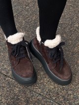 Жіночі замшеві черевики з хутром на високій підошві INNOE 777562-3 Шоколадний