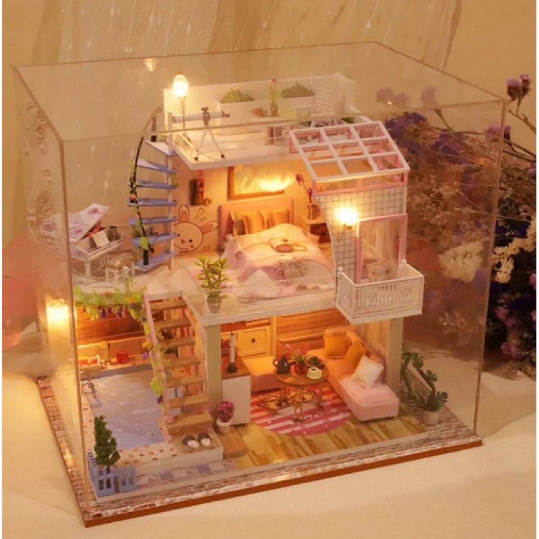 3D Румбокс «Домашній затишок»‎ DIY DollHouse + пилозахисний купол - Купити