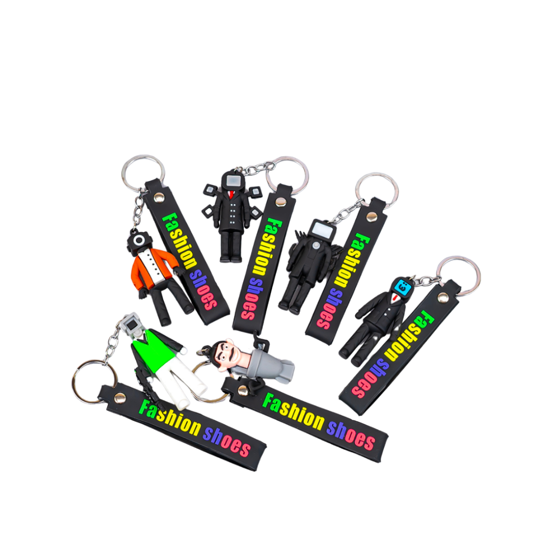 Брелоки Скибіді туалет гумові 12 штук