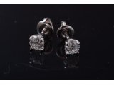Сережки на закрутках із діамантами - Фото1 Сережки на закрутках із діамантами