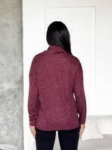 Лонгслів casual з розрізами INNOE 230233-2 Бордовий