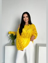 Стильна блуза-туніка вільного силуету з гіпюру INNOE 230232-2 Жовтий