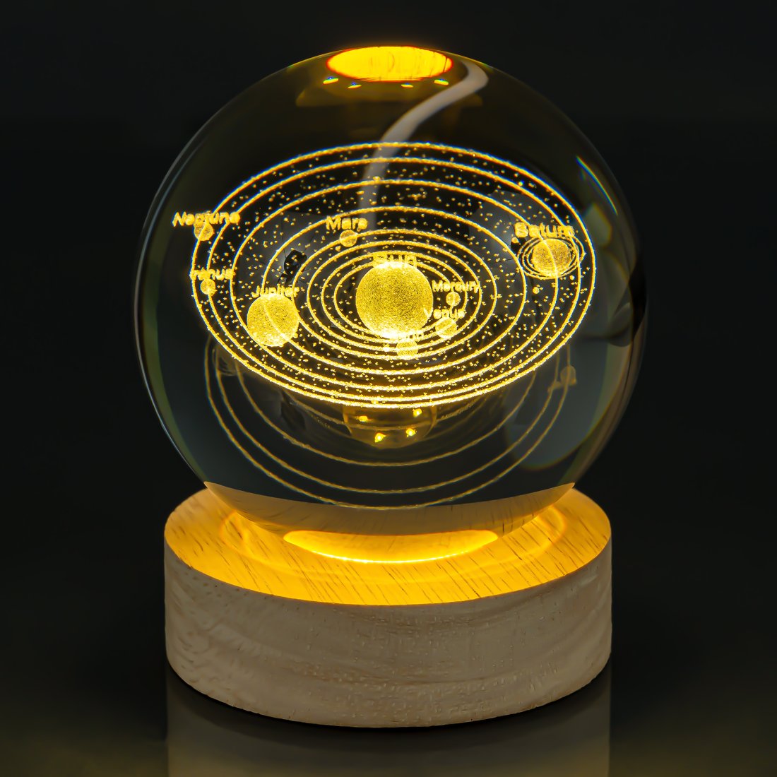 Нічник скляна куля Сонячна Система 8 см