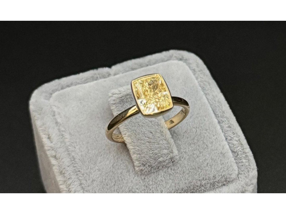 Каблучка з жовтим діамантом - Фото2 Каблучка з жовтим діамантом - Багира