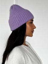 Стильна жіноча шапка рельєфної в'язки INNOE 950868-1 Лавандовий
