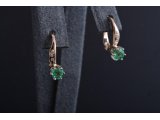 Сережки жіночі із діамантами та смарагдами - Фото3 Сережки жіночі із діамантами та смарагдами - Купити