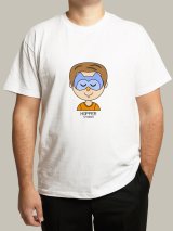 Чоловіча футболка, біла з принтом аватара Hopper 004