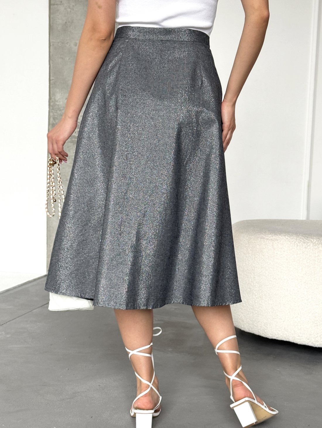 Спідниця з додаванням люрексової нитки 300016-1 Срібний