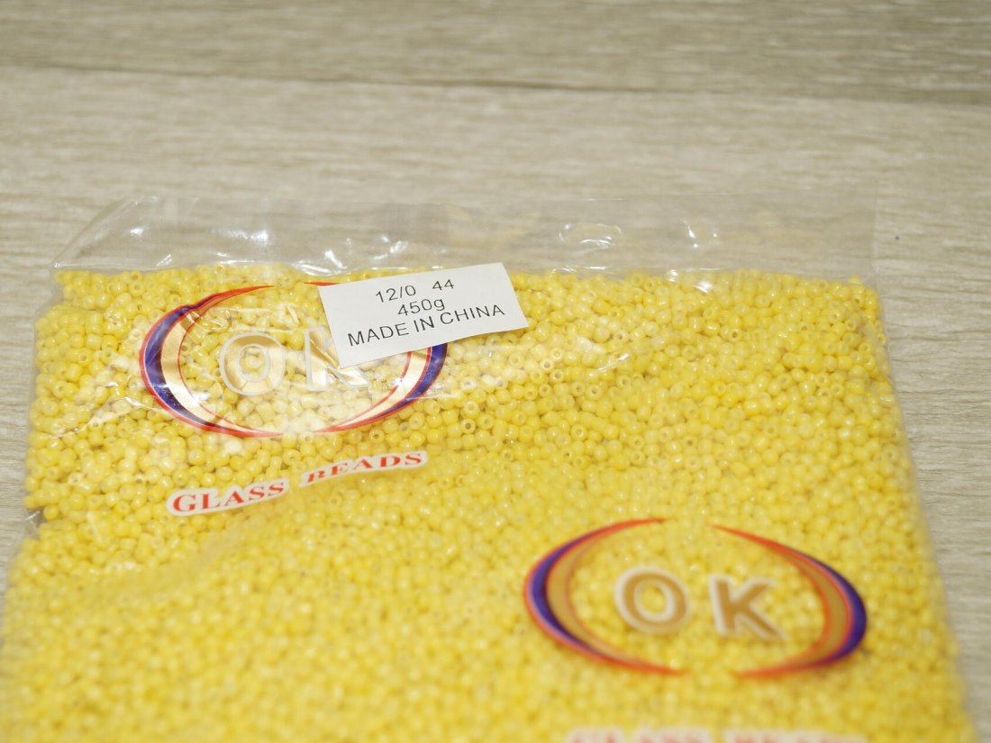 Бісер-Дрібний, Китайський 450г. Жовтий. - Кристалік