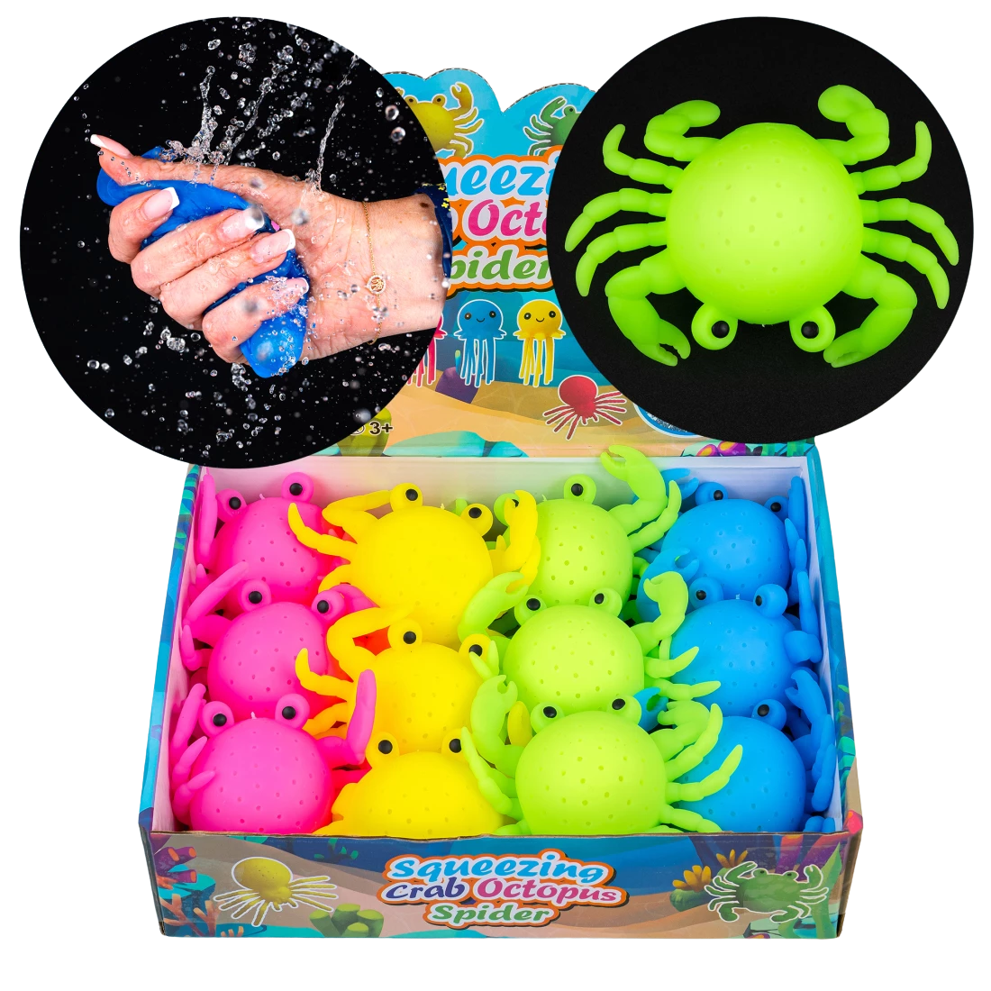 Антистрес бризка водою краб 6,5 см, 41 г