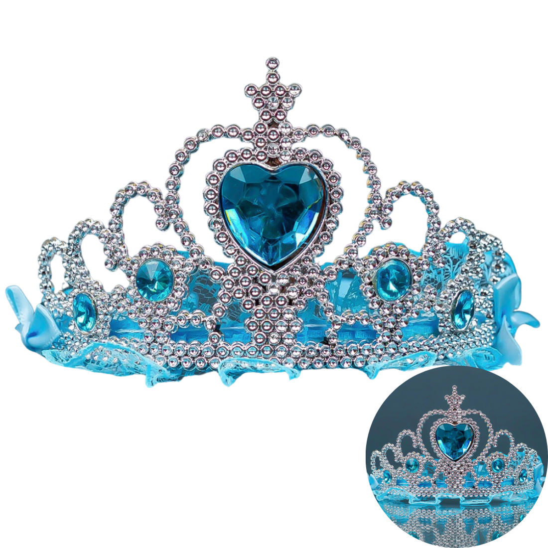 Святкова корона Серце блакитне 7,5 см