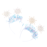 Новорічні обручі сніжинка з блискітками 24 см